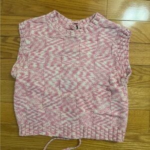 steve madden pink and ivory sweater vest
